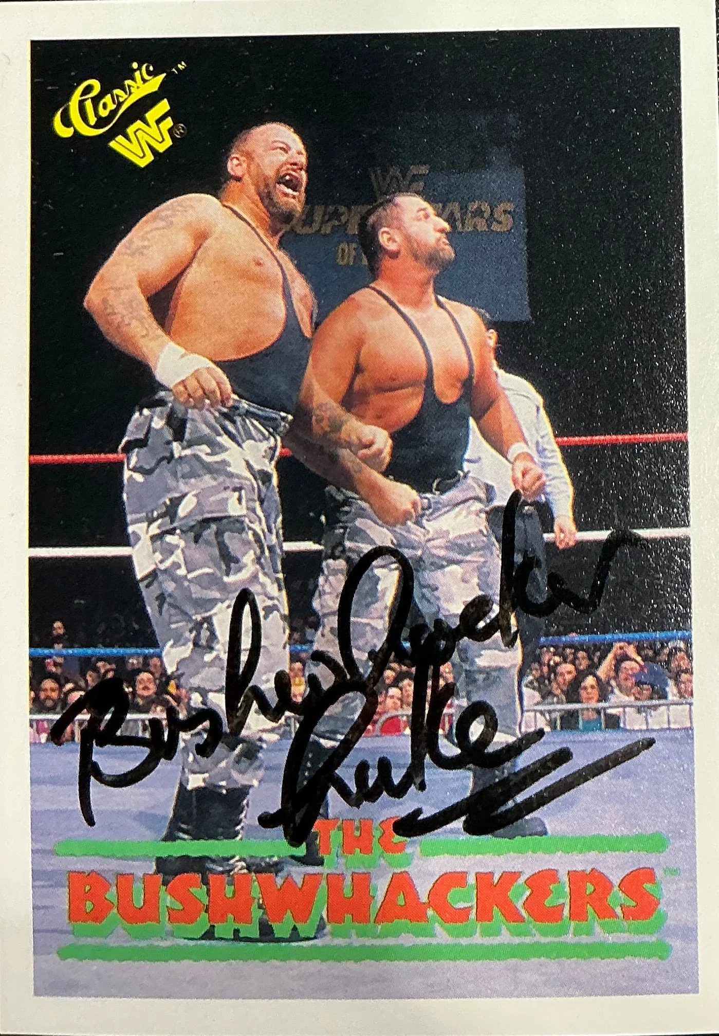 Consignment SR - Signed Bushwhackers Classic WWF Trading Card #116